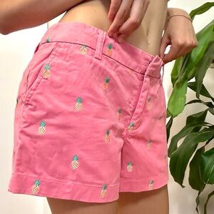 💜 British Khaki Jean Shorts Pink Pineapple Size US 8